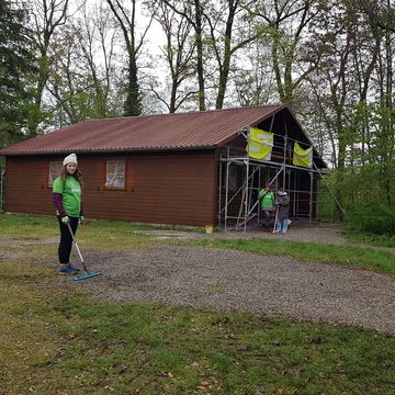 endlich fertig die Hütte