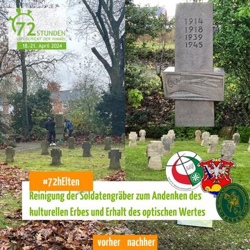 Vergleichsbild Soldatengräber vorher/nachher